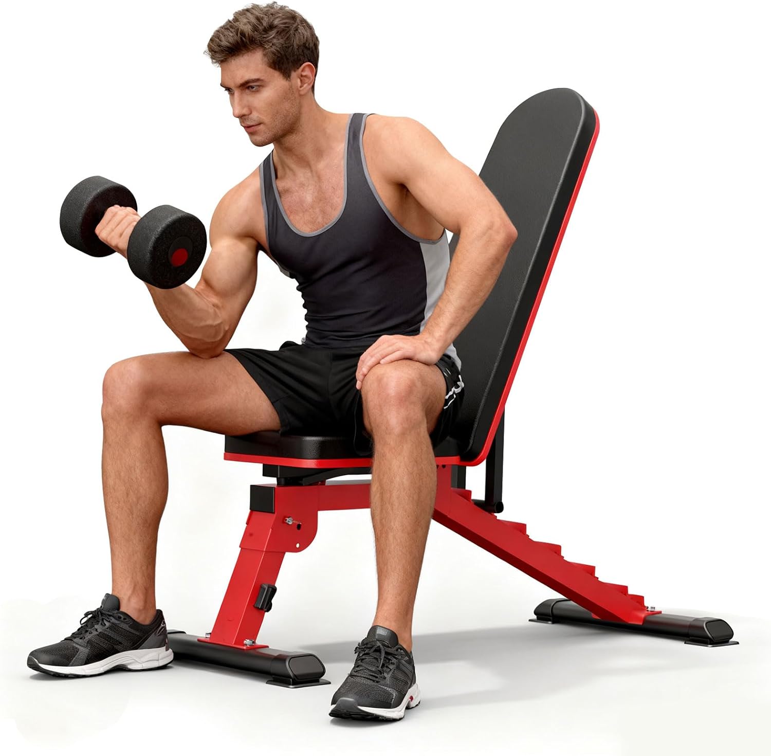 CRYSTAL FIT 1200LB Weight Bench, Heavy Duty Adjustable Weight Bench for Full Body Workout, Foldable Strength Training Bench for Home Gym Dumbbell Exercise