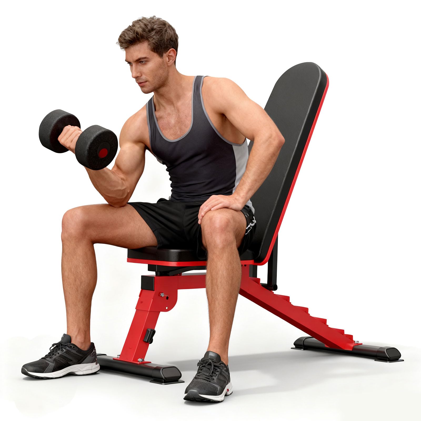 CRYSTAL FIT 1200LB Weight Bench Heavy Duty Adjustable Weight Bench for Full Body Workout Foldable Strength Training Bench
