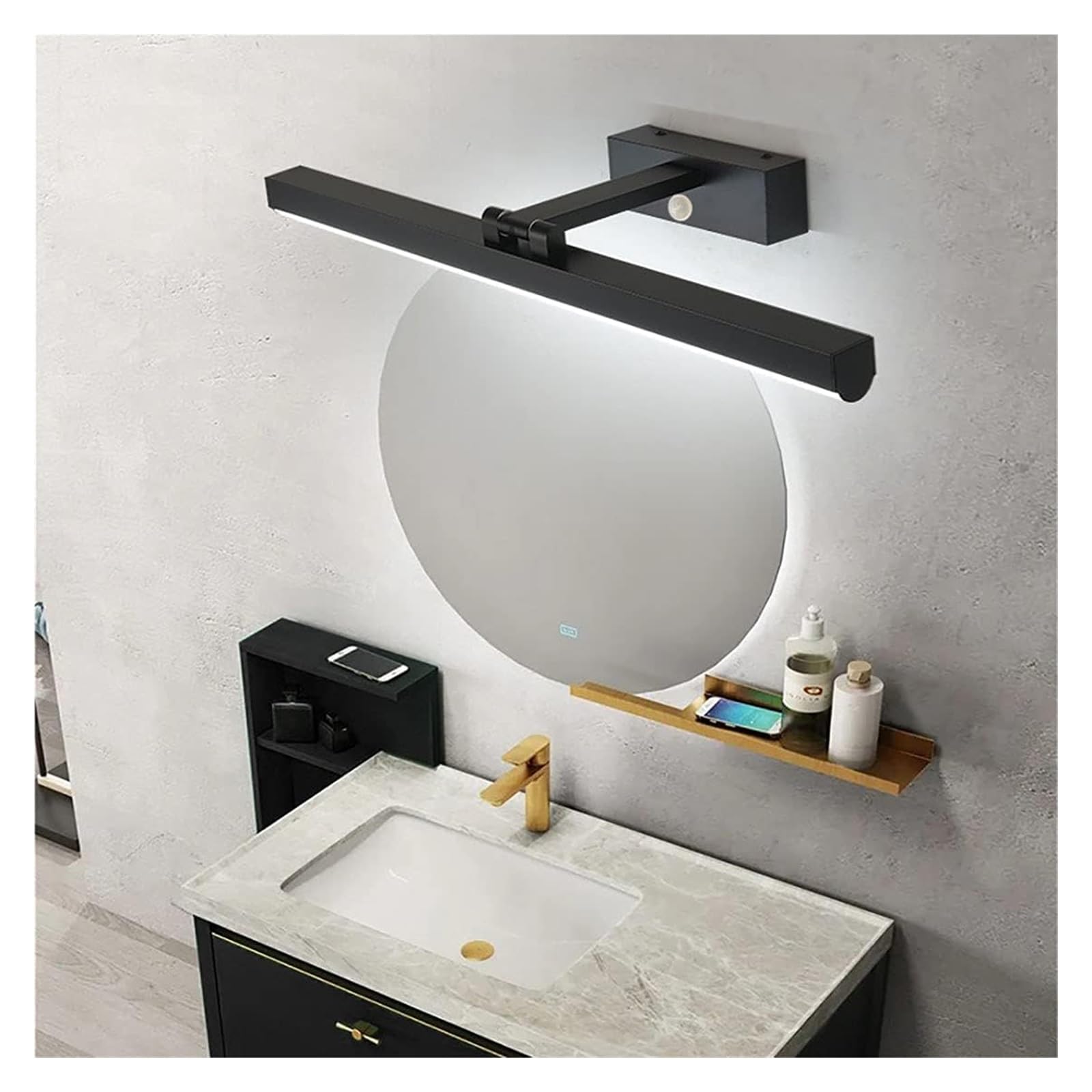 ISCBAFYX Lámparas de Pared Apliques Luz de Espejo de baño, Lámparas de Espejo de baño LED Interior con Sensor de Movimiento, Luces de Pared de luz de Espejo Impermeables con acrílico IP44 para