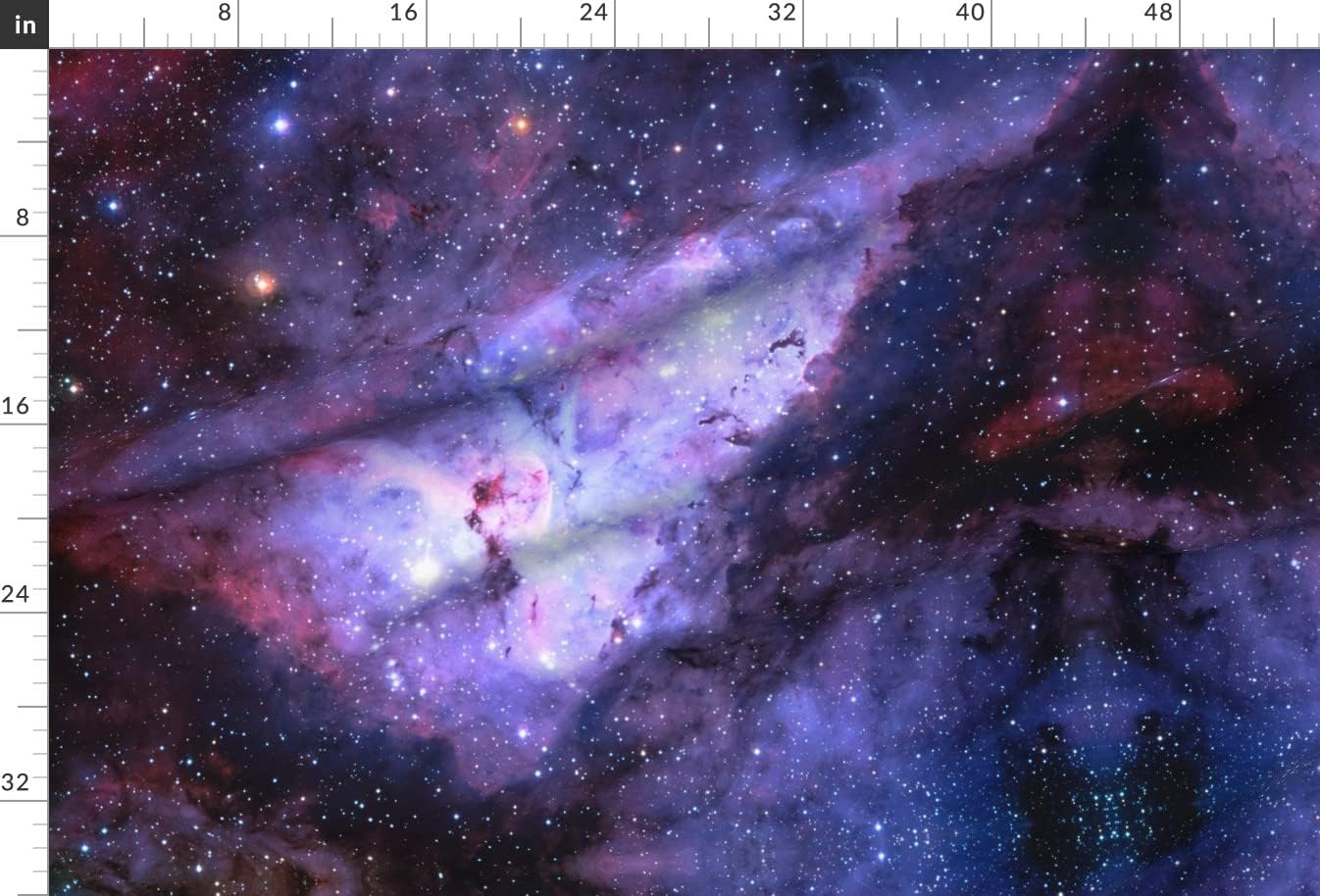 Spoonflower Fabric - Carina Nebula, Purple, Galaxy, Sky, Cosmos, Stars, Galactic, Cosmic, Printed on Minky Fabric by The Yard - Sewing Baby Blankets Quilt Backing Plush