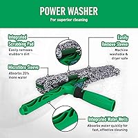 Vista 4 de Unger AK013 - Kit de limpieza de ventanas, juego de inicio 3 en 1 con escobilla de ventana, arandela de microfibra con mango de barra en T y cubo