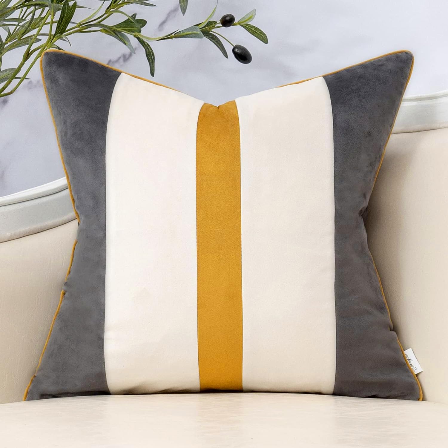 Atariya Decor Cushion Cover Boho Decoration Velvet Mix & Match Patchwork - Designer Decorative Throw Cushion Cover - Home Decor for Couch, Sofa and Livingroom (18"x18" Set of 5, Grey Mix and Match) (B0CKMVMZ7W) Amazon Price History, Amazon Price Tracker