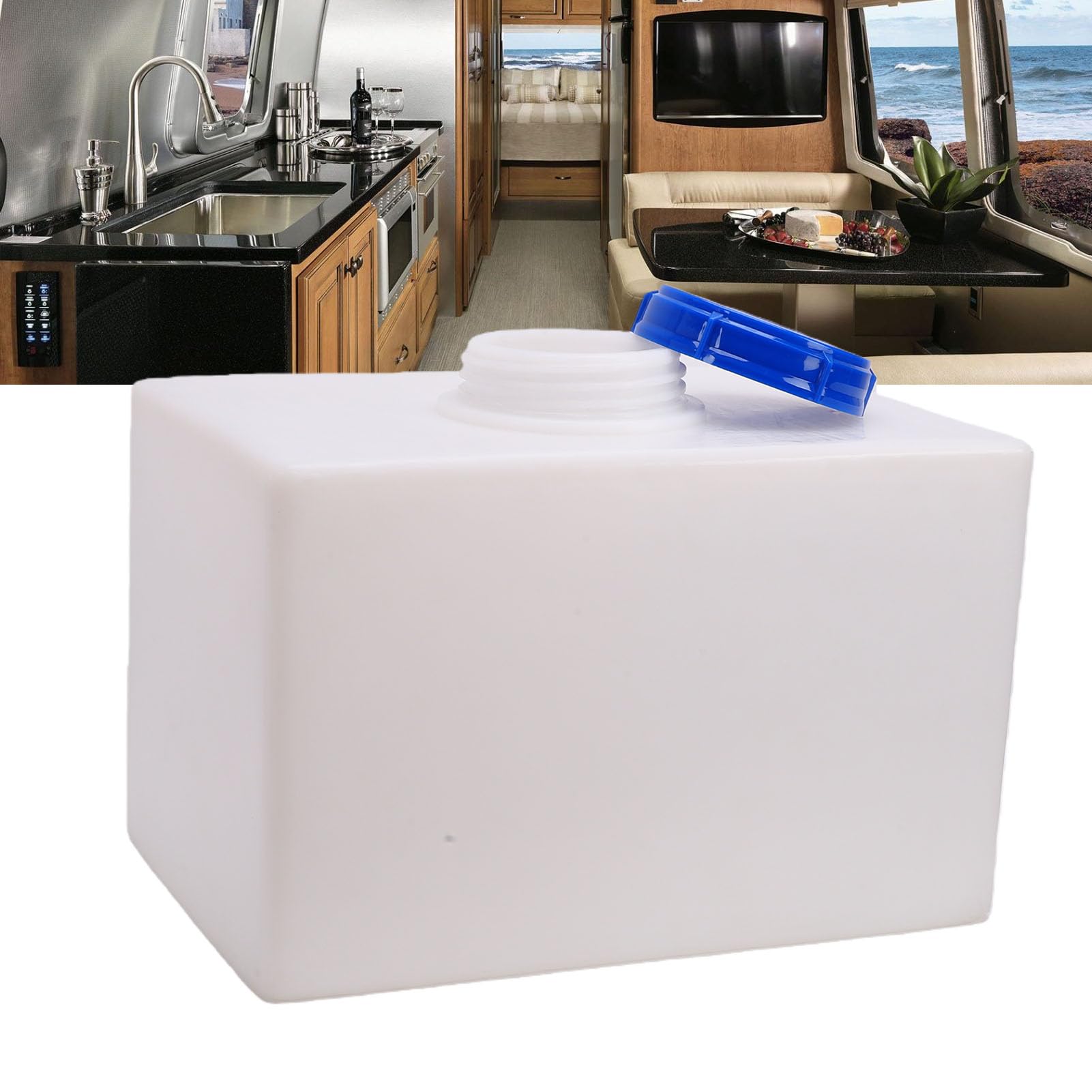 RV-Reservoir-Wassertank, 17 Gallonen, Weiße Farbe, Auslaufsicherer LLDPE-Trinkwasserspeichertank für Yachten