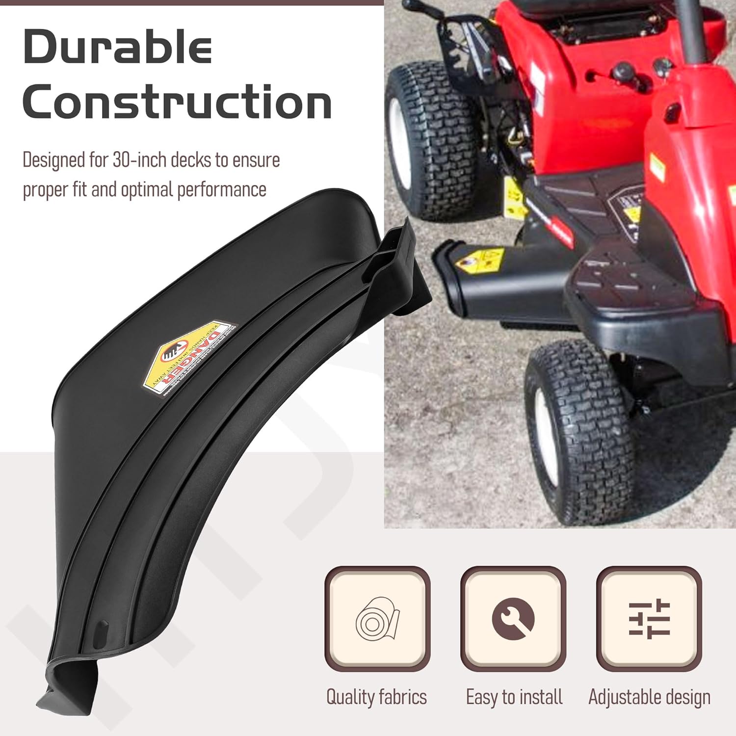 731-13549 30″ Side Discharge Chute & 731-09312 19A30013 30″ Deck Mulch Plug Compatible with MTD Cub Cadet Craftsman Troy-Bilt E150, TB30R, R-140, R-110, CC30E Electric Mini Rider