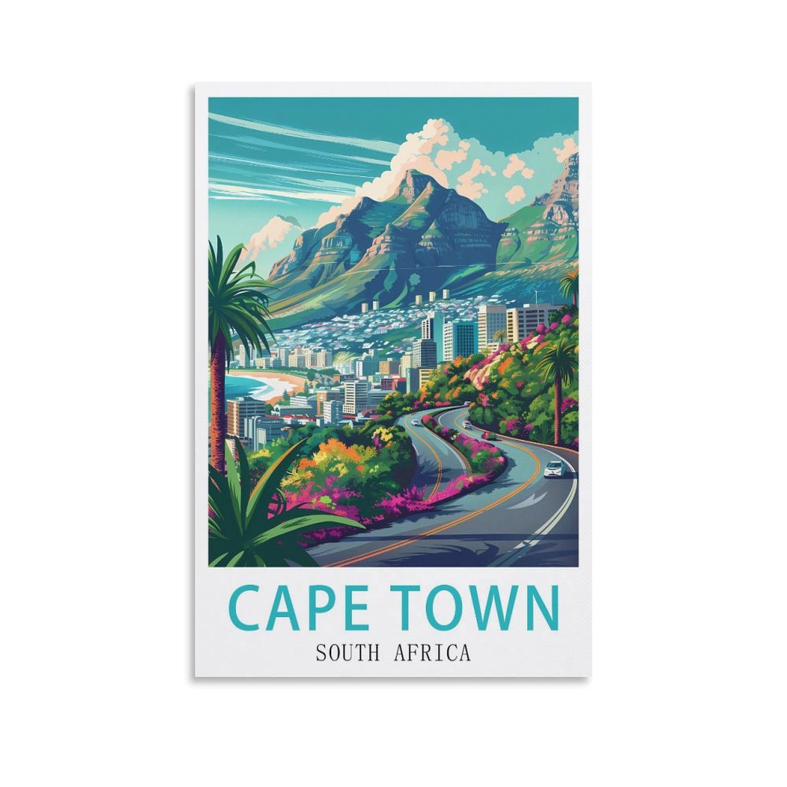 LNUYITR South Africa Cape Town Vintage Travel Poster 08x12inch(20x30cm) Canvas Art Posters And Wall Art Picture Prints Modern Home Bedroom Decor Posters