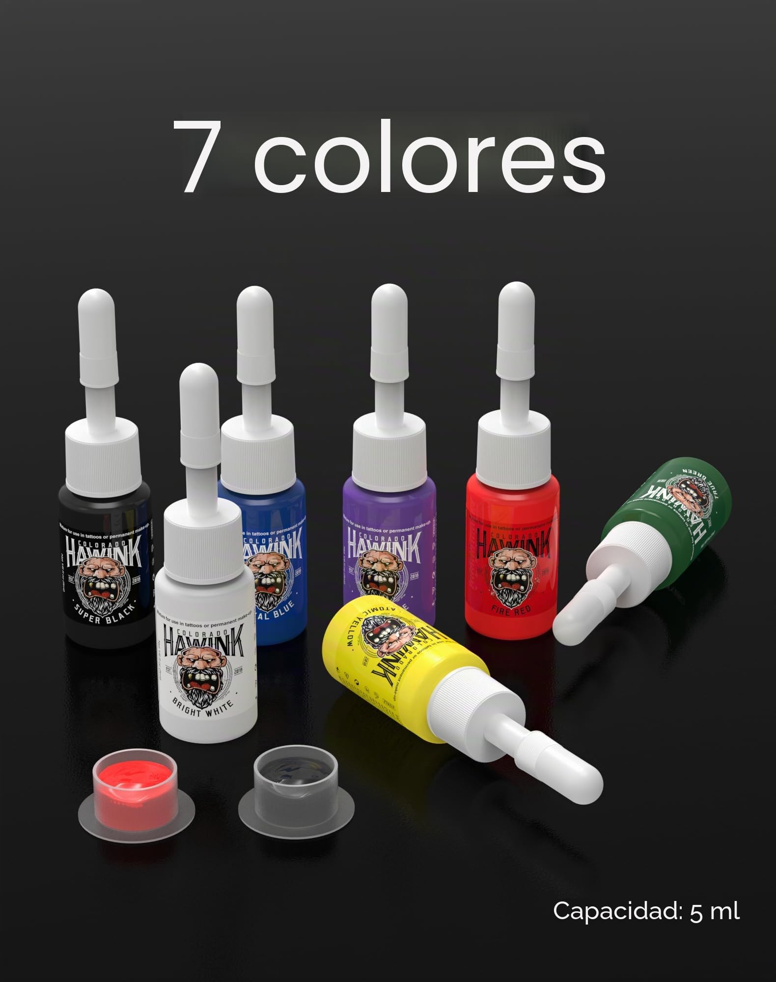 HAWINK Tatuaje Máquina Kit Completo con Tattoo Power Supply HW-TK1002-3-EU