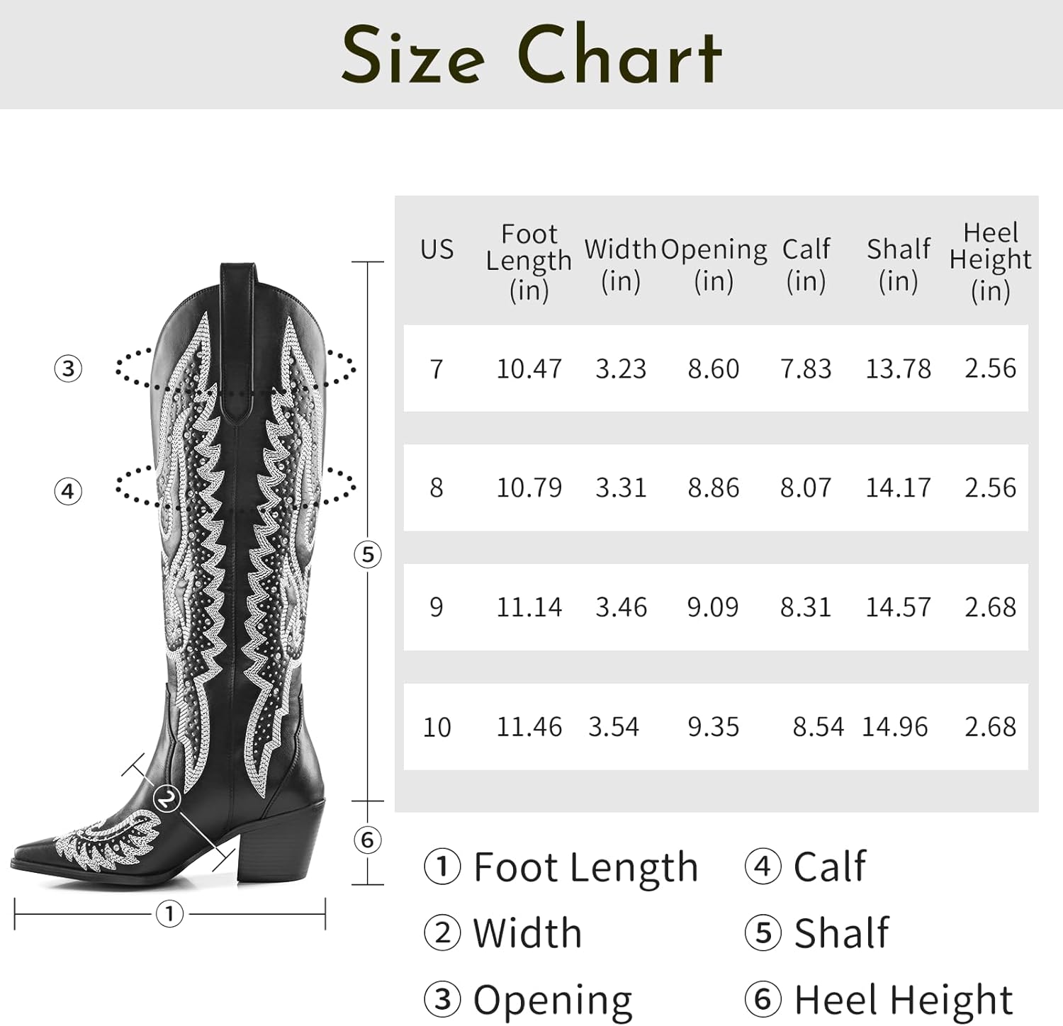 ADAMUMU Womens Wide Calf Cowboy Boots Classic Western-Style Cowboys Boots for Women Pointed Toe Womens Cowgirl Boots with Chunky Heel Non-Slip Sole for Adding Timeless Elegance to Your Wardrobe