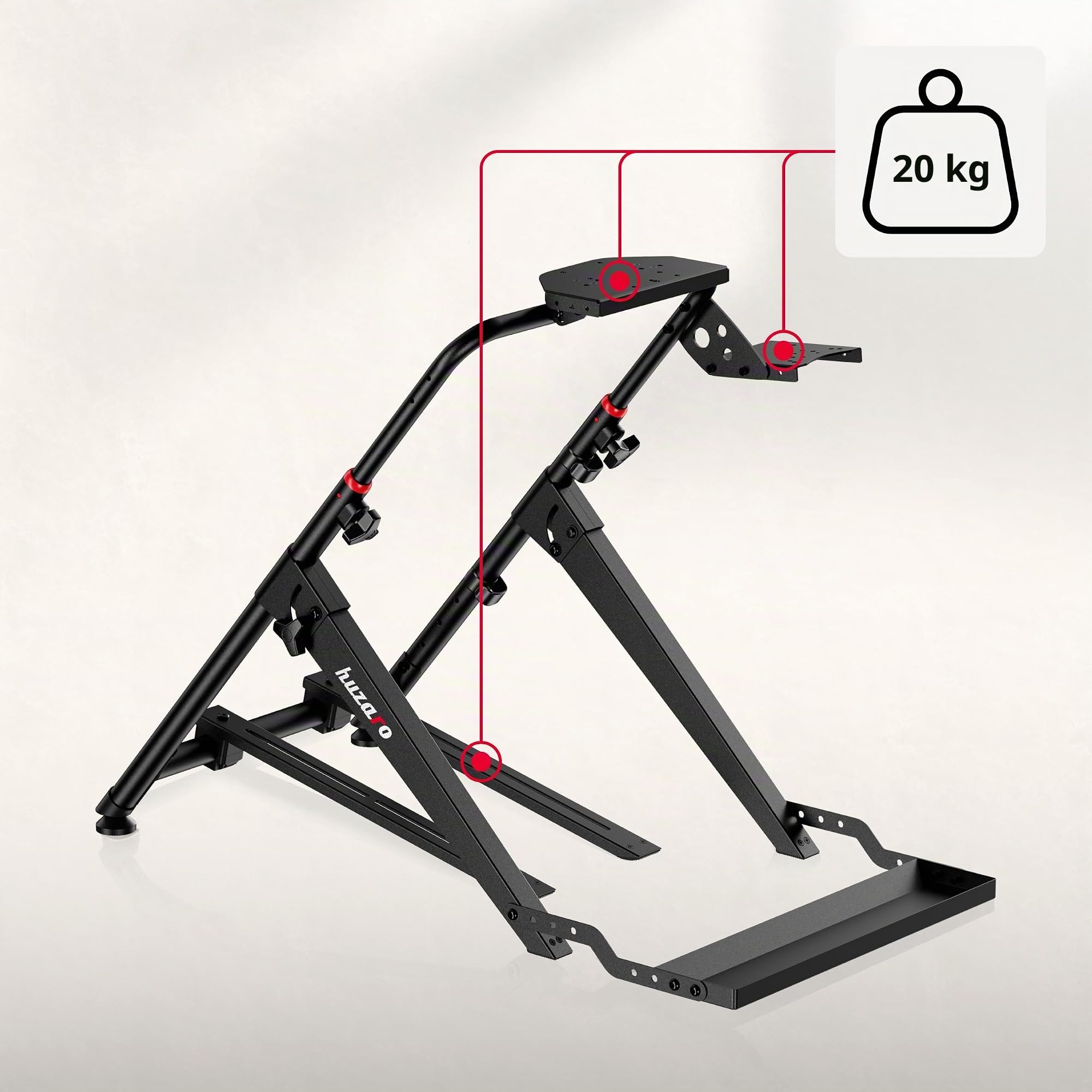 huzaro Speed 4.0, Support de volant réglable, Hauteur 65,3-82 cm