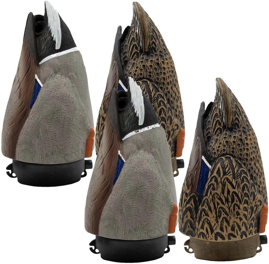 Final Approach Live Mallard Duck Butt Floating Decoys, 4 Pack