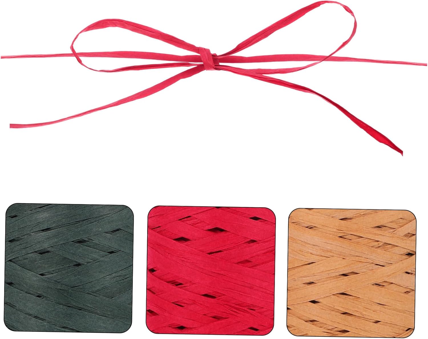 3rolls Raffia Ribbon for Wrapping and Crafting Elegant Twine String for Weddings Bouquets and Projects
