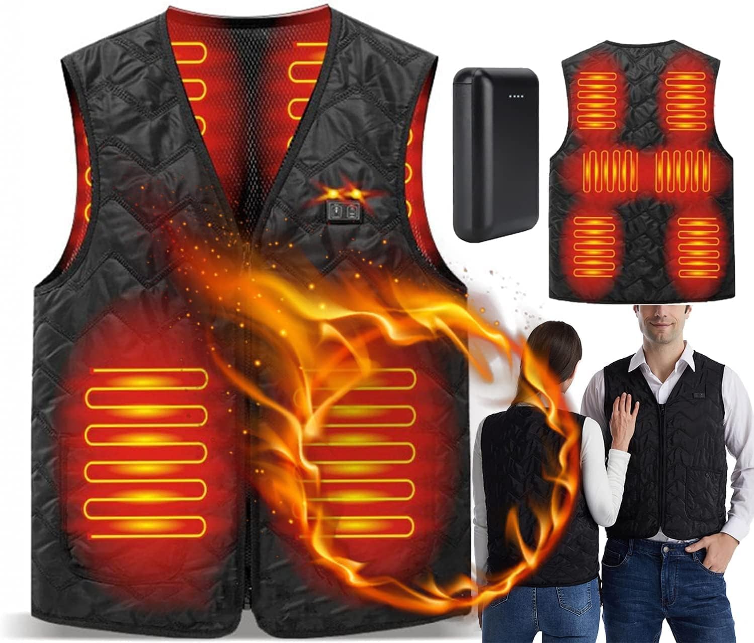 Dosodo Heated Gilet for Men Women,2022 Upgraded USB Electric Heated Vest with 10000mAH Battery