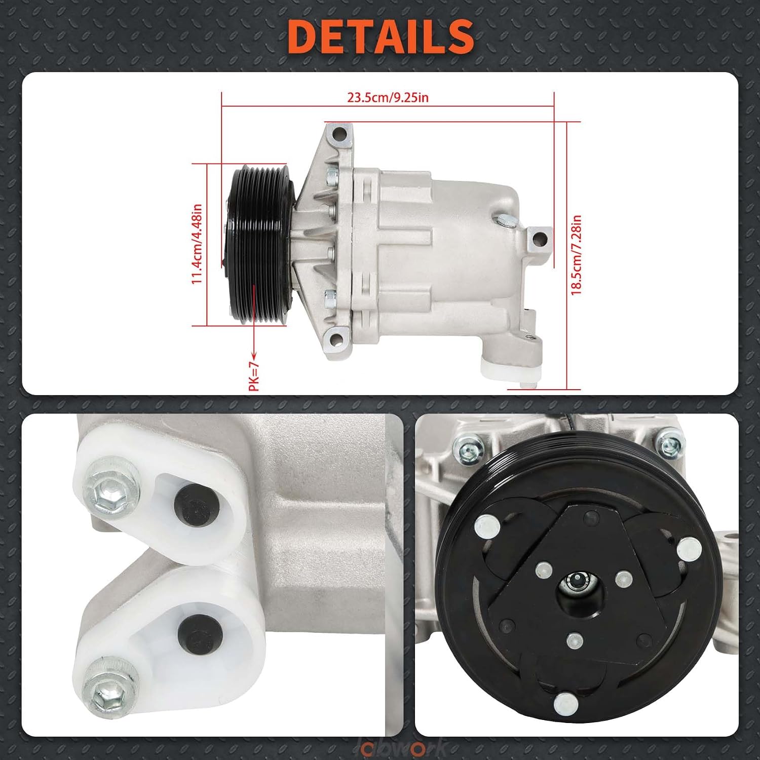 labwork Air Conditioning Compressor with Clutch CO 11155C Replacement for Nissan Tiida Versa 92600CJ61B 92600CJ60A