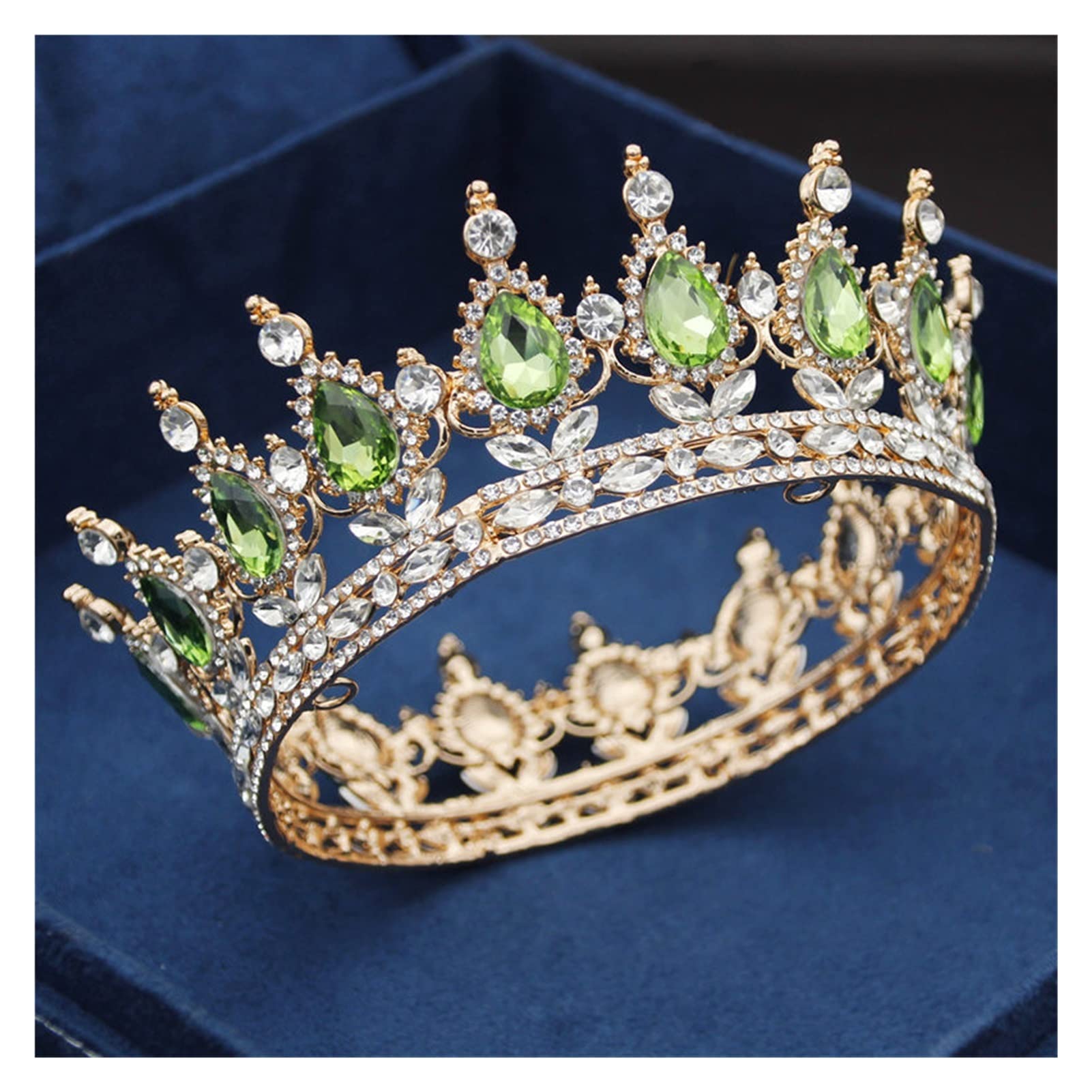Corona de cristal tipo tiara para niñas con tocado de reina de metal brillante 4