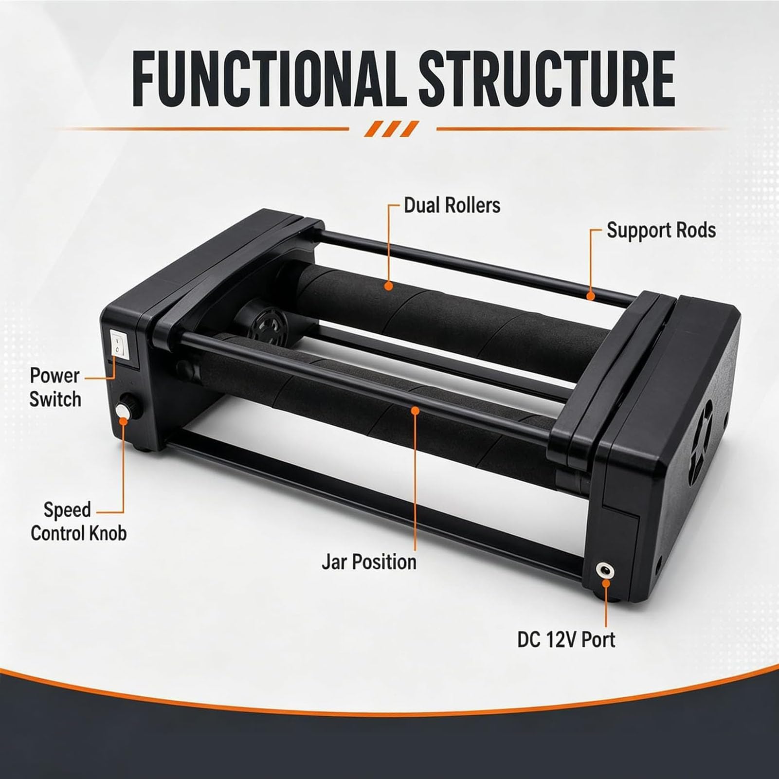 Molino De Bolas De Laboratorio De Sobremesa, Pulidora Horizontal De Moliend | Máquina Pulidora De Molino De Bolas Horizontal Con Tarro De Cerámica De 0,4 L Y Temporizador Digital(0.4L ceramic double)
