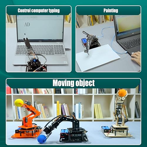 Miniatura 3 de Adeept 5-DOF Robot Toys Kit de brazo de 5 ejes robótico compatible con Arduino IDE, programable DIY Codificación STEM Robotis con código de