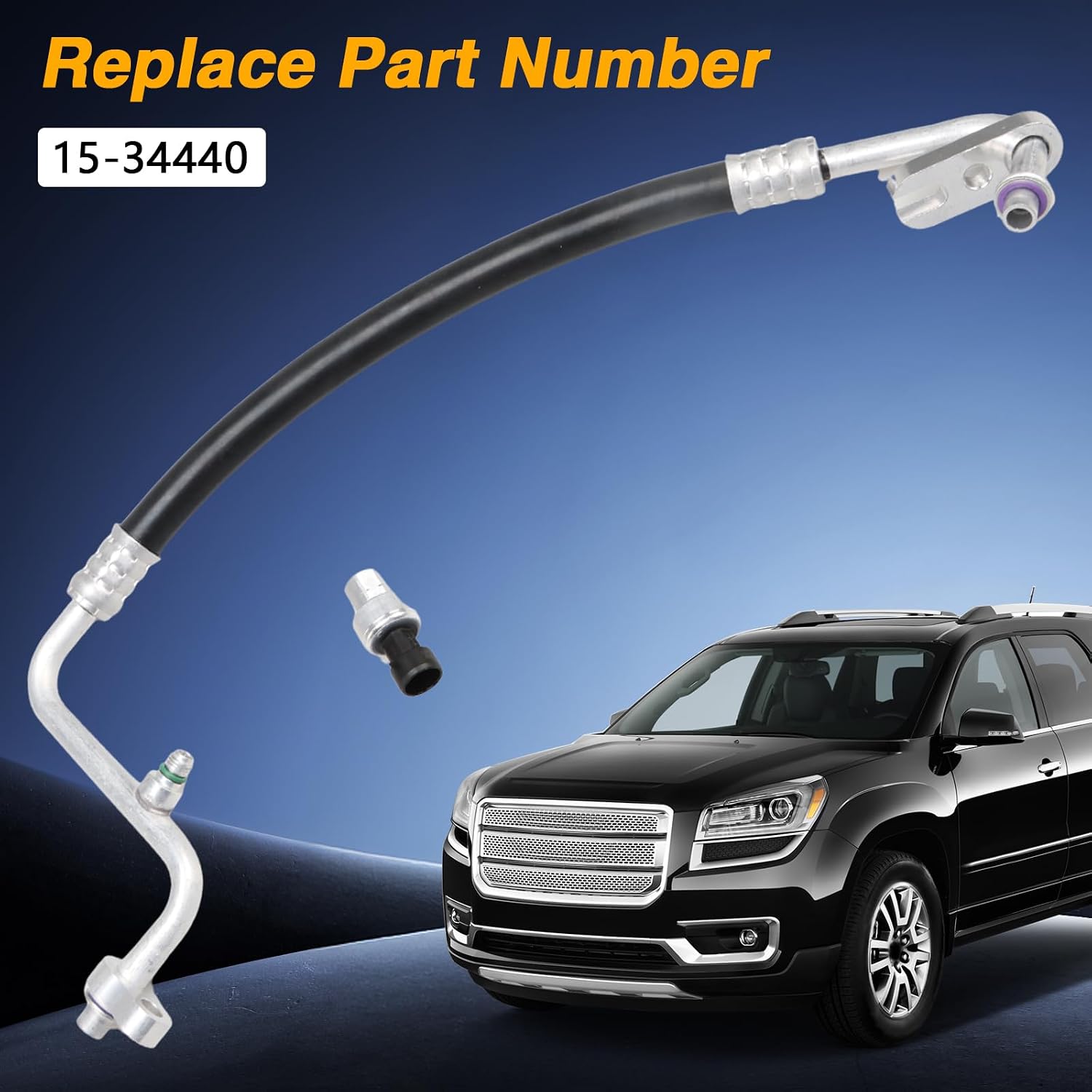 FUSCH Air Conditioning Compressor and Condenser Hose Assembly Compatible with Chevy Traverse 2009-2012 Buick Enclave 2008-2012 GMC Acadia 2007-2012 Saturn Outlook 2007-2010 Replace#: 15-34440