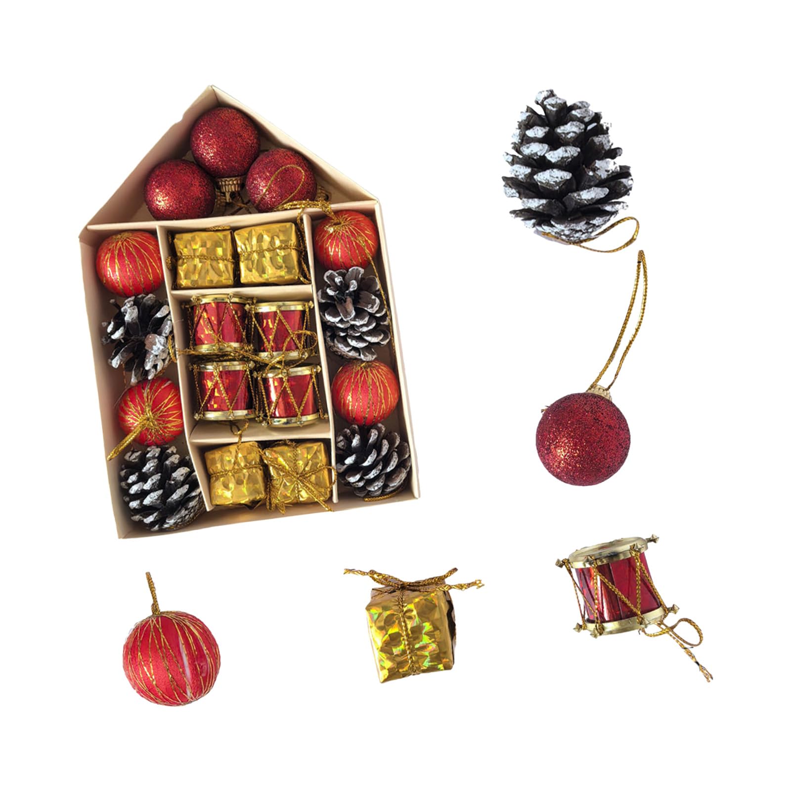 20PCS Celebratory Strong Christmas Decorations Assorted Designs Suspended Ornamentation for Firepit Window Wall Celebratory Home Deck Ornamentation