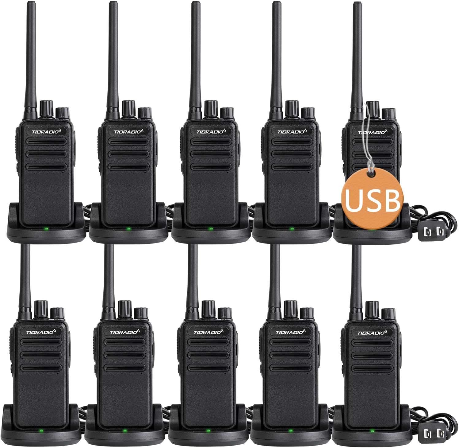Up To 60% OFF TIDRADIO TD-60 Two Way Radio 2 Way Radios Walkie Talkies Long Range 16CH 2 Way Radio with Earpiece 10 Pack…