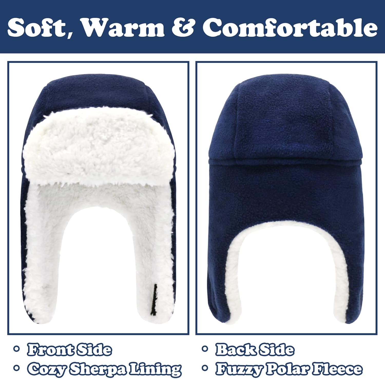 Baby Winter Hat Mittens Toddler Hats for Boys Girls Sherpa Lined Toddler Gloves Infant Baby Hat and Mitten Set - Image 2