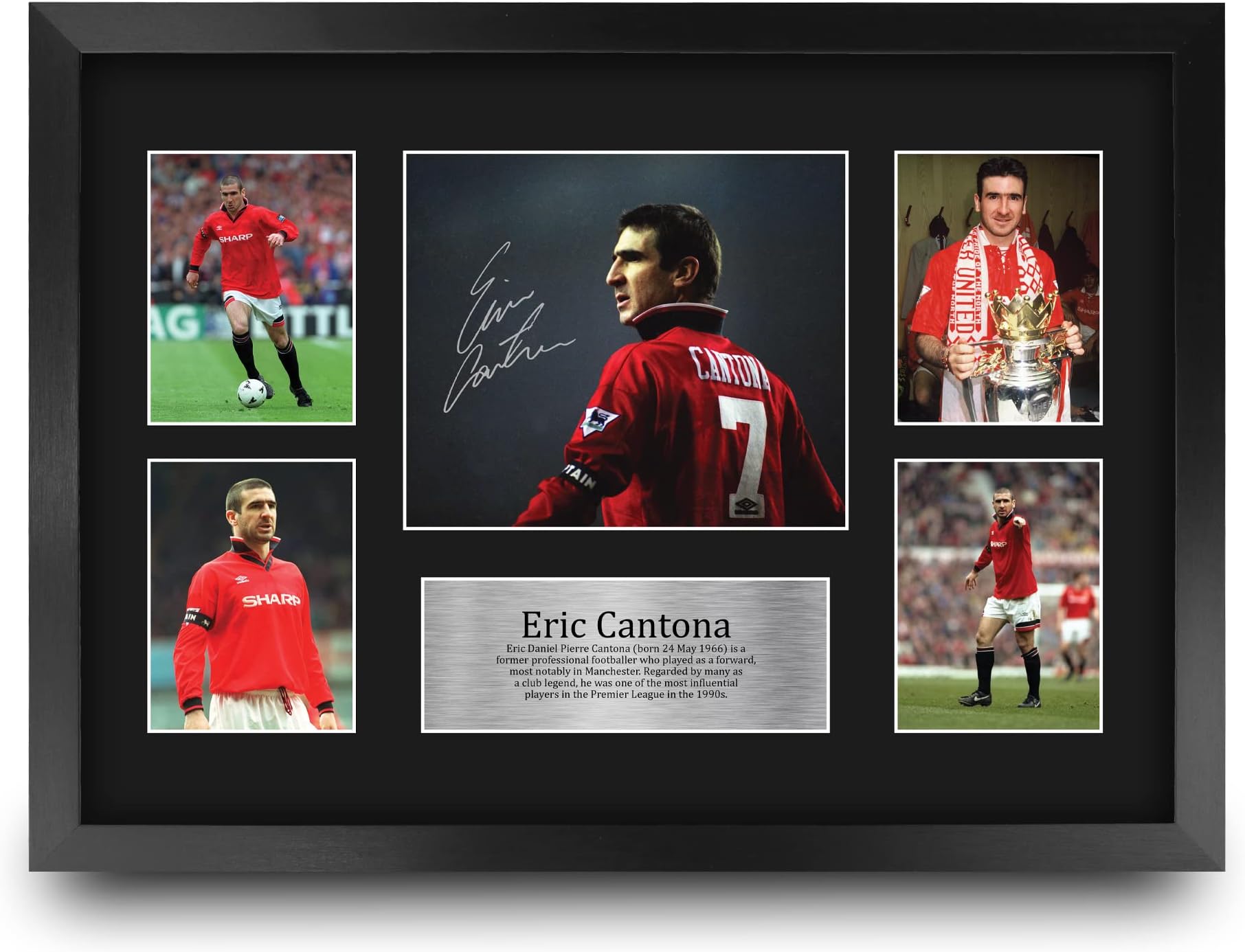 A3 FR Eric Cantona Gift Signed Large Framed A3 Printed Autograph Gifts Print Photo Picture Display
