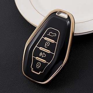 For Chery JETOUR X70 X70plus X70m X90plus X95pro,black Key Cover Car Key Cover TPU Leather Key Fob Cover Key Case Keyring
