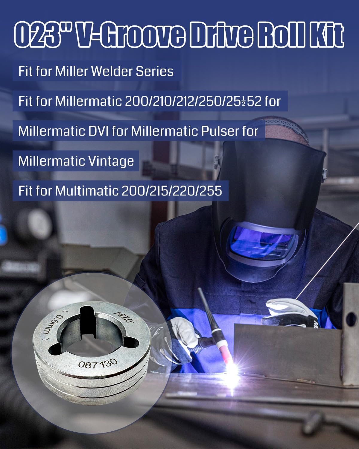 0.6mm/0.023 V-Groove Drive Roll Fits for Millermatic 200 210 212 250 251 252 Replace 87131 087131