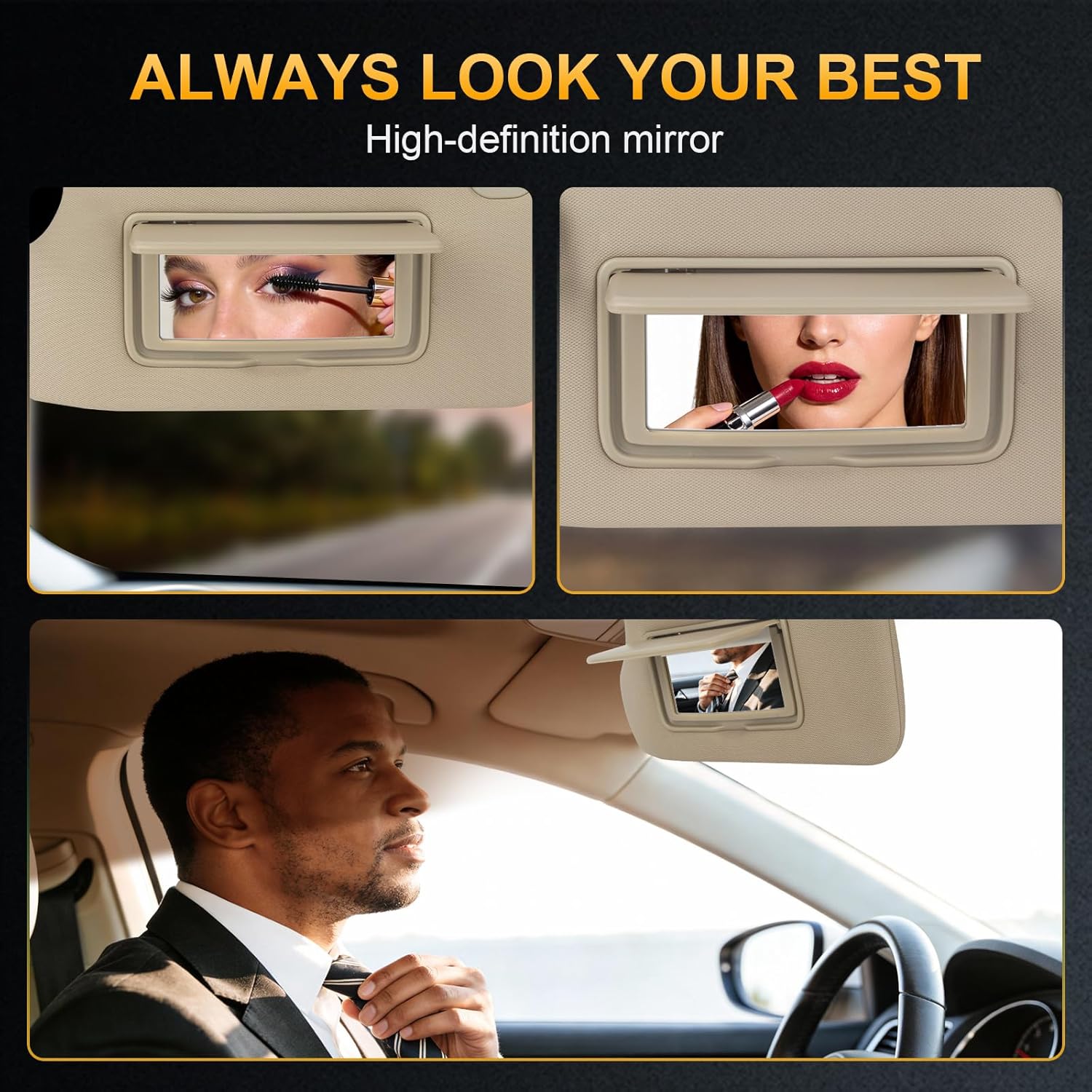 ItranMc Sun Visor Driver Side for 2013-2018 Nissan Altima, Beige, Left Side Car Visor with Light Mirror, Without Sunroof,Replacement#96401-3TA2A
