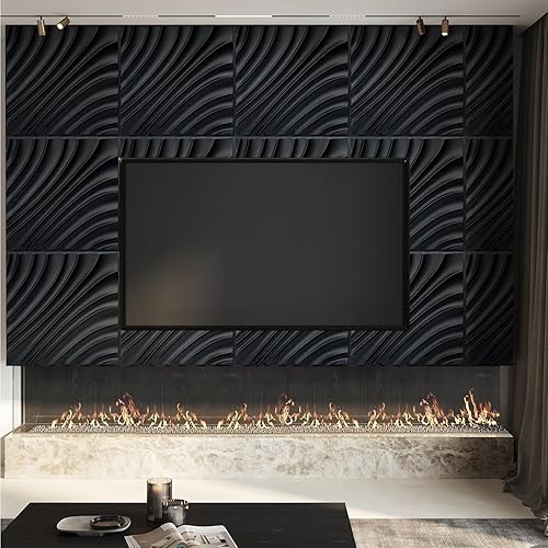 Miniatura 9 de STICKGOO Paneles de pared 3D ondulados para despegar y pegar, paneles de revestimiento de pared de color plateado cepillado para decoración de pared