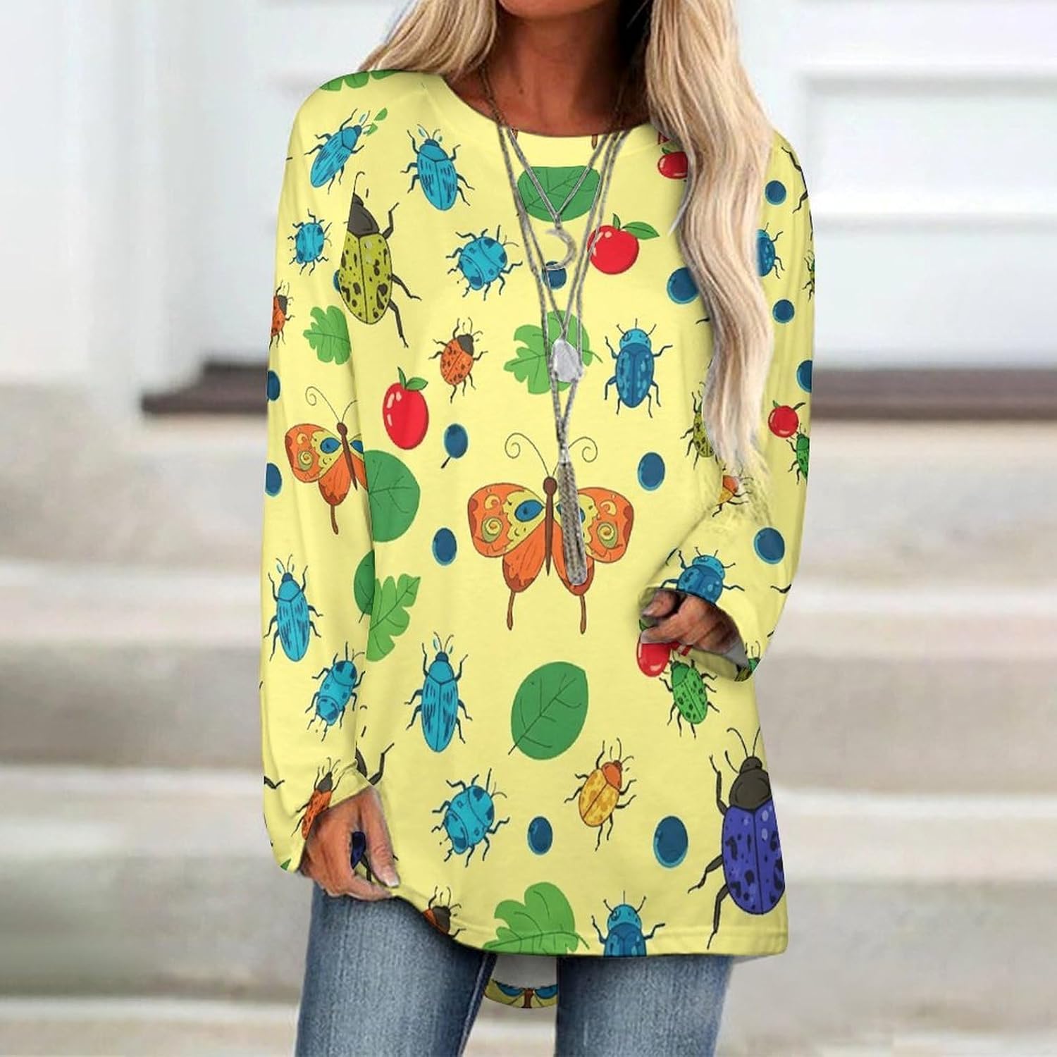 Women's Raglan Long Sleeve T-Shirt Casual Crewneck Blouse, Soft Basic Long Top