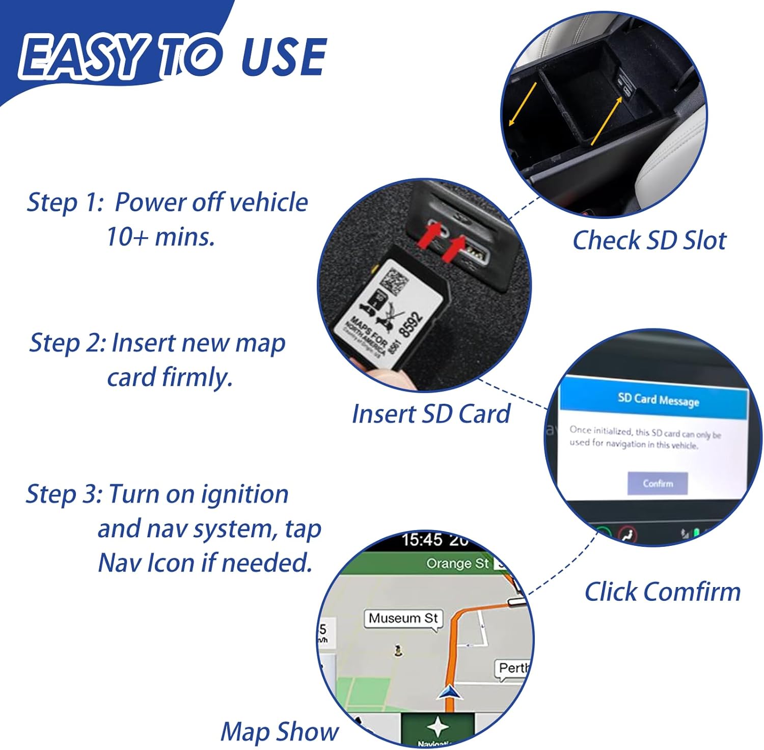 2025 Release GPS Navigation SD Card Compatible with GMC Chevry Cadilla Buick,Silverado, Equinox and More Navi System,USA Canada Mexico Maps,Plug and Play for Use,2024 Maps Updated - Part 85856394