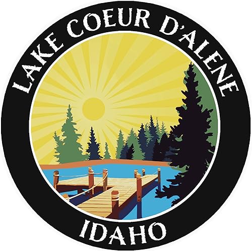 Miniatura 7 de Lake Dock - Lake Coeur d'Alene - Idaho - Adhesivo para ventana de coche y camión de 3.5 pulgadas