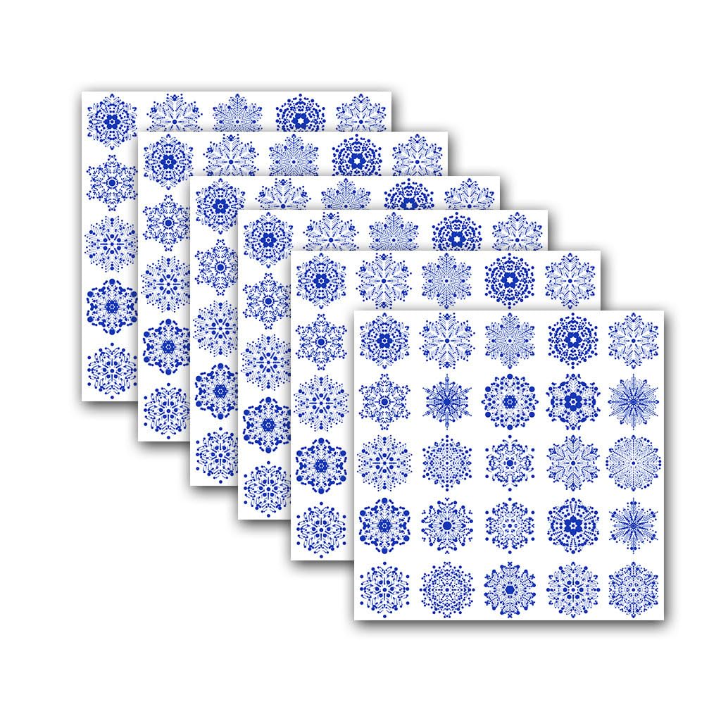 LMYSXAOZ Tile Stickers Stick on Tiles, Self Adhesive Wall Tiles for Bathroom Kitchen, Oil Proof DIY Peel and Floor Snowflake 20x20cm (24PCS,Snowflake)