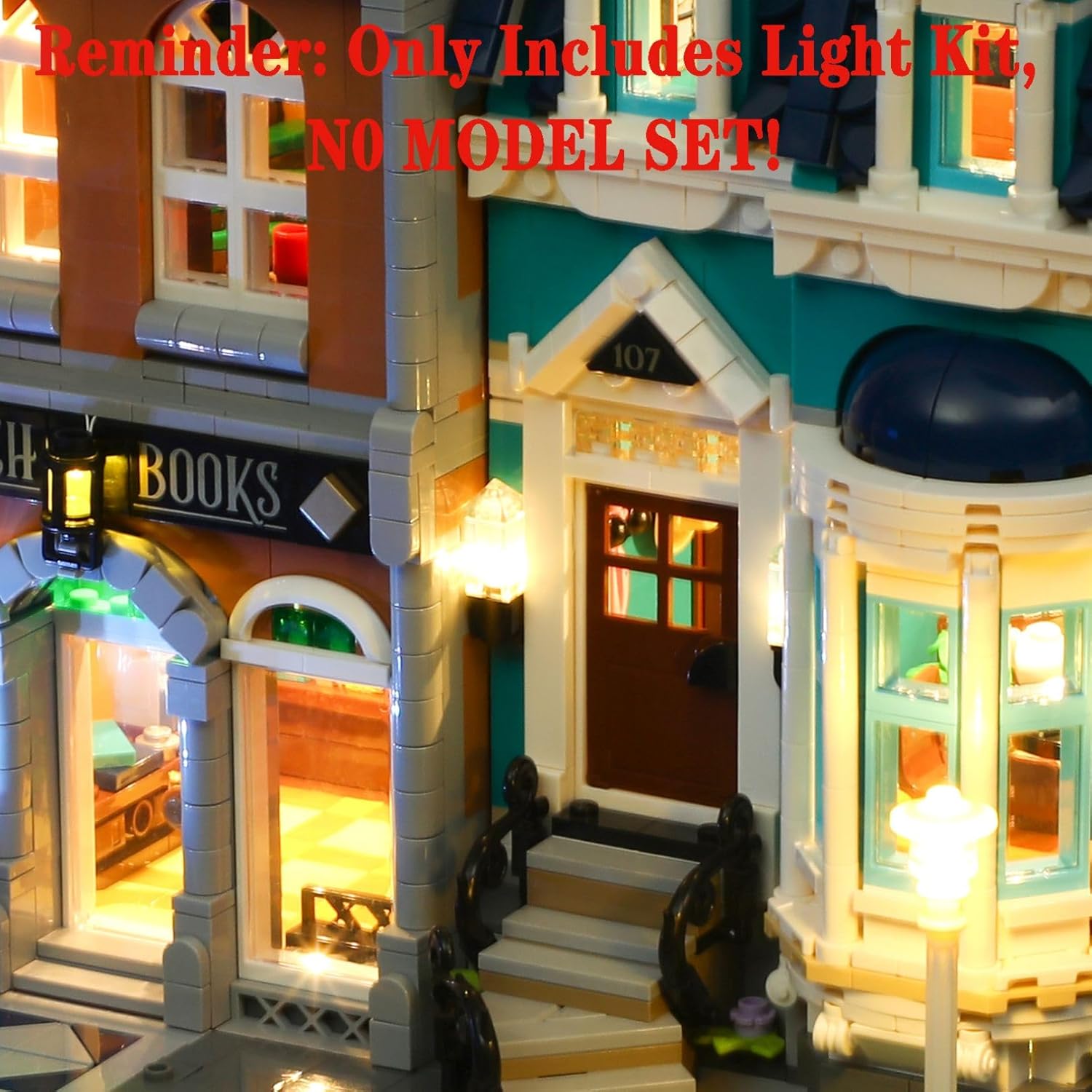 LED Light Kit (Remote Control) Compatible with Lego 10270 Bookshop Creator Expert Building Blocks Model - Model Set NOT Included
