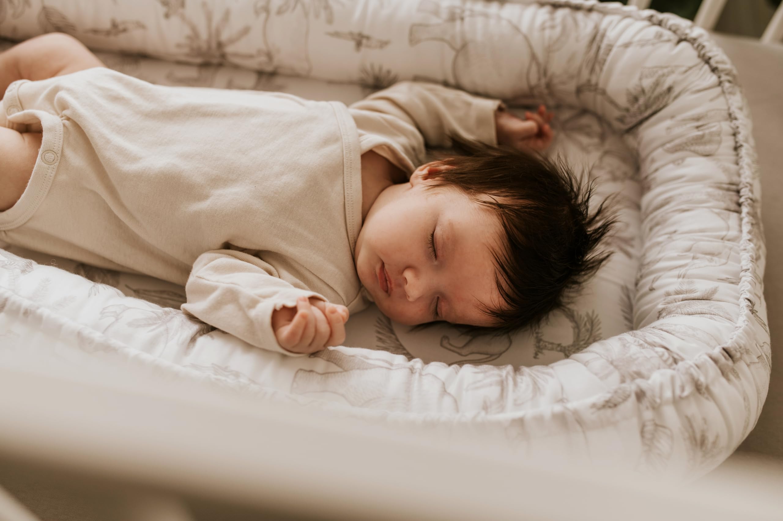 Babynestchen Gans - 80x45cm - Warmer Baby Nestchen für Babybett - Schlafnest fürs Schlafen - Bettnestchen Babys Kokon Kuschelnest