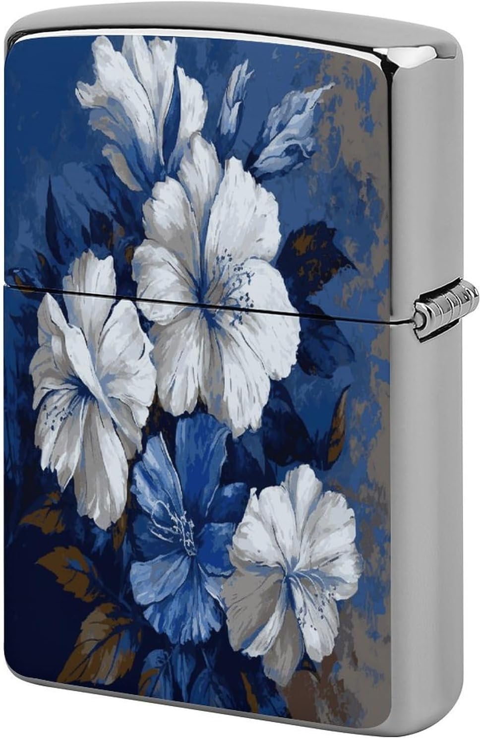 Big Blue and White Flowers Lighter Case Cover Lighter Shell
