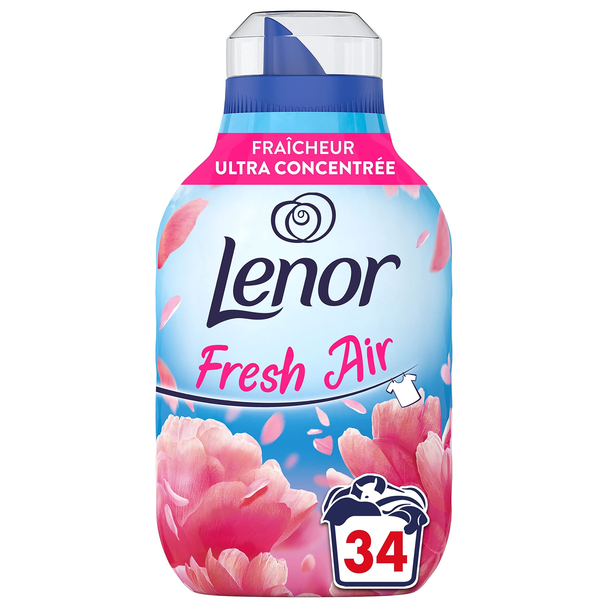 Lenor Air Frais Adoucissant 6x34 Lavages, Arbres en Fleurs - Fraîcheur Ultra Concentrée - Bouteille Recyclée