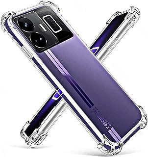 جراب متوافق مع موبايل ريلمي GT نيو 5 مع حماية للكاميرا، جراب شفاف ناعم ممتص للصدمات للموبايل، أكريلونيتريل بوتادين ستايرين