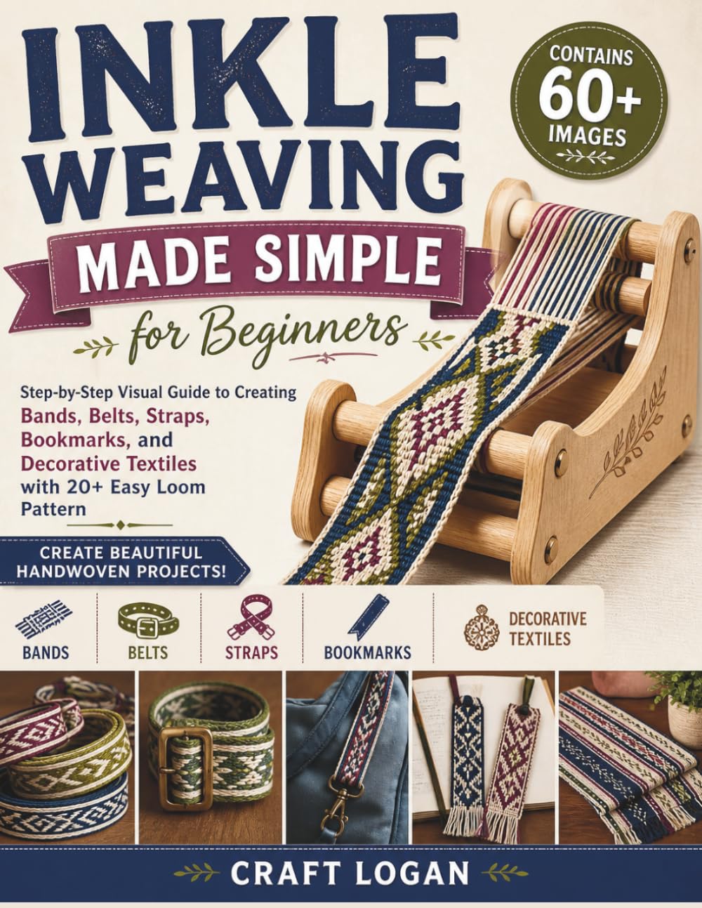 Inkle Weaving Made Simple for Beginners: Step-by-Step Visual Guide to Creating Bands, Belts, Straps, Bookmarks, and Decorative Textiles with 20+ Easy Loom Pattern
