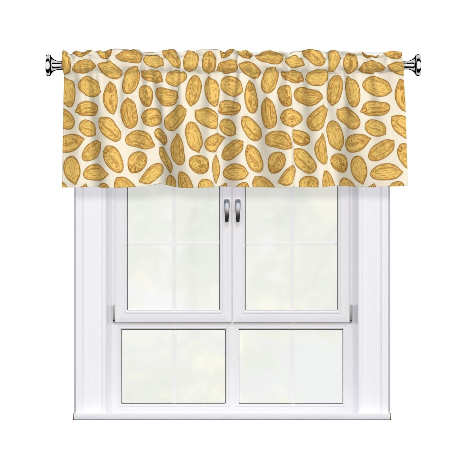 Noble Ren Delicious Nut Peanuts Short Curtain Valance 54x18in For Kitchen Bathroom Cafe Living Room Decoration