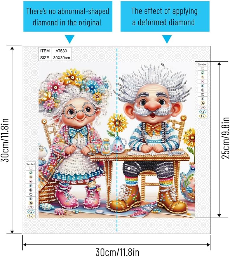 FRANDEK Special Shape Diamond Art, 4pcs Warm Family DIY Partial Drill Kit 11.81x11.81in, Crystal Gem Art Craft for Beginners Adults, Relaxing Creative Wall Decor Gift for Birthday Holiday