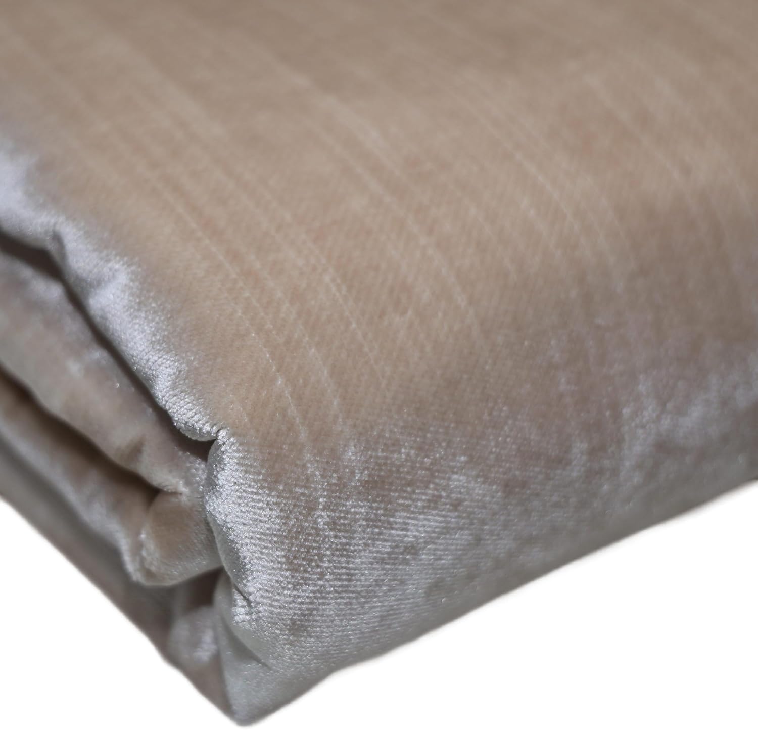 TinaKim Heavyweight Shiny Velvet Fabric 54" Wide Non-Stretch - for Upholstery, Chair, Couch, Drapery, Craft Projects & Home Decor & DIY - Costume Material (1 Beige, 2 Yard)