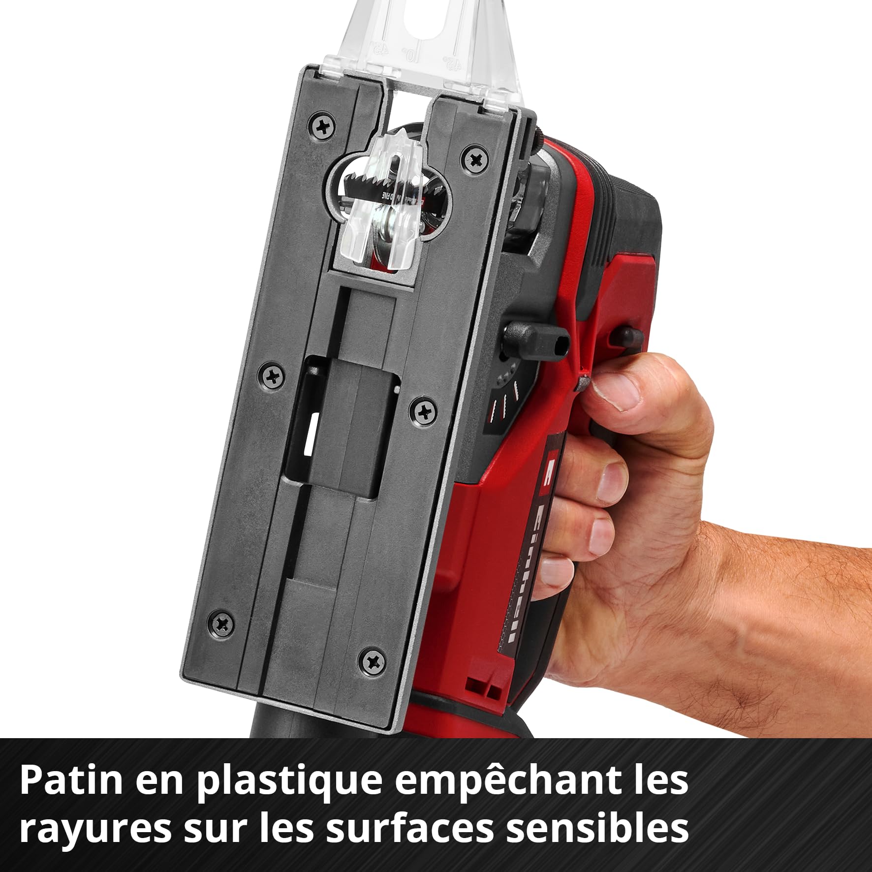 Einhell Scie sauteuse sans fil TE-JS 18/100 Li-Solo Power X-Change (18 V, profondeur de coupe 100 mm dans le bois, hauteur de course 26 mm, coupes en biais jusqu’à 45°, avec lame, sans batterie)