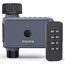 Insoma Sprinkler Timer with Remote Control, Water Hose Timers, Turns Water Off Automatically, Up to 120 Minutes of Run Time, Irrigation Timer for Lawn, Drip, Soaker Hose, and Garden, 1 Outlet