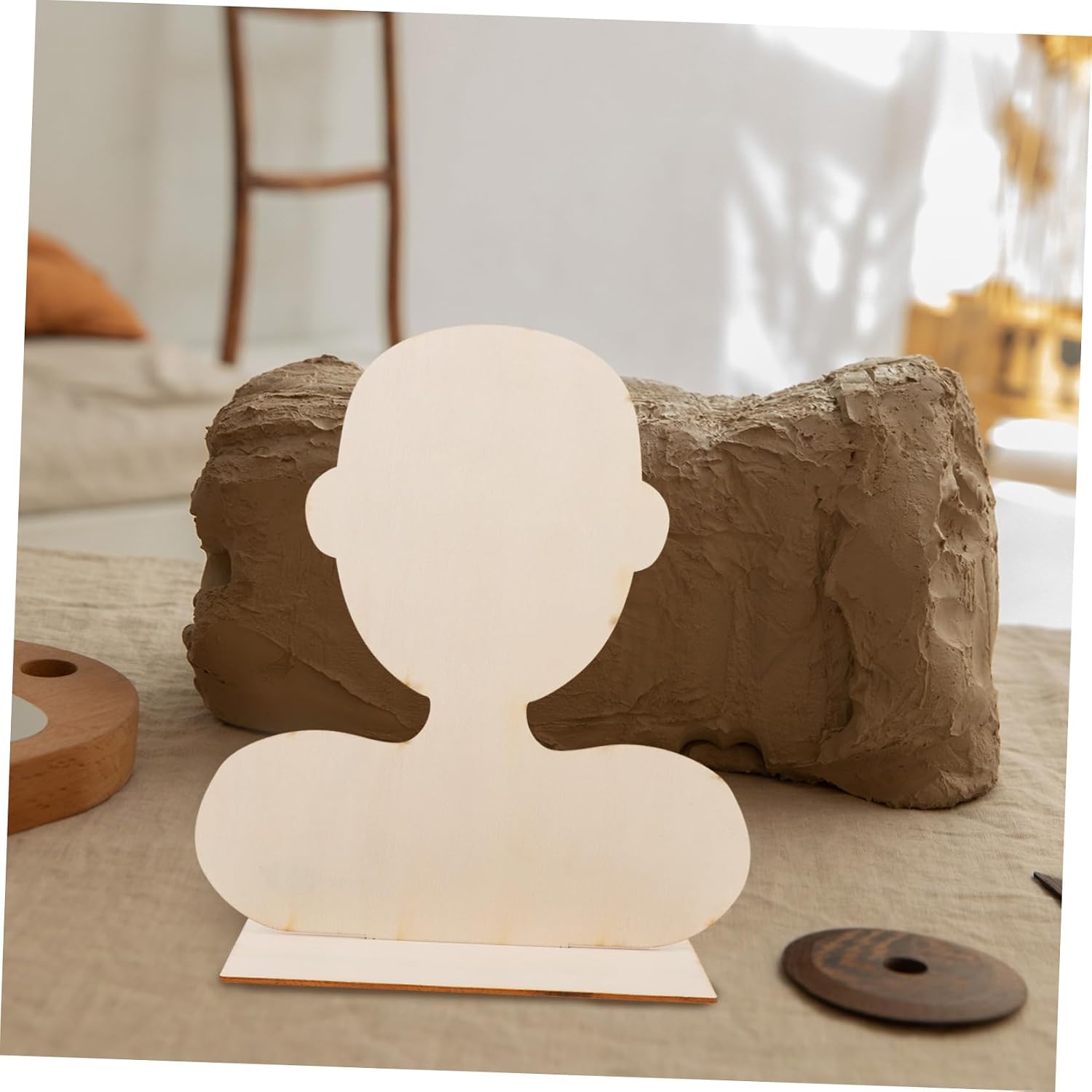ARTIBETTER Portrait Clay Crafting Board Wooden DIY Art Base for Pottery Projects for Creating Boys Artists and