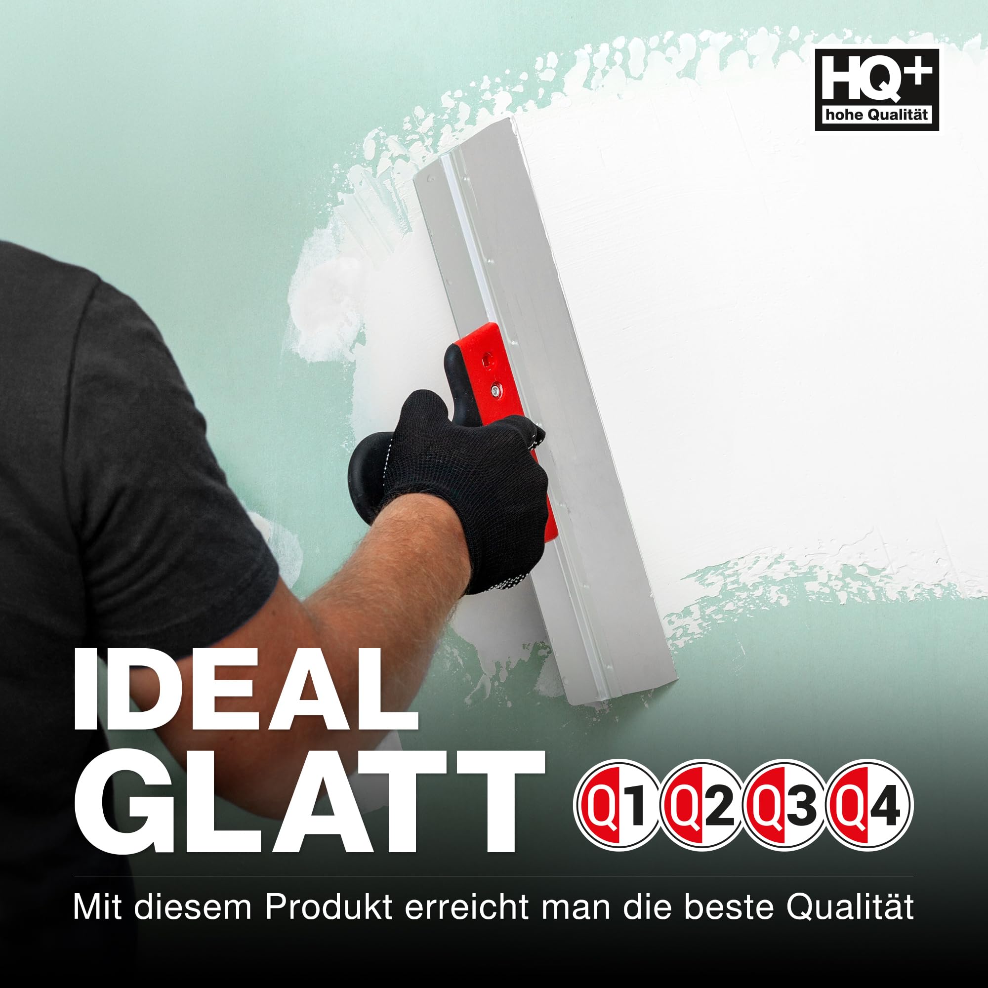 Isolbau Super Finish Spachtel 50 kg, Glättspachtel Fugenspachtel, Gebrauchsfertige Polymer-Gips Fertigspachtel Spachtelmasse für innen, Weiß Q1-Q10