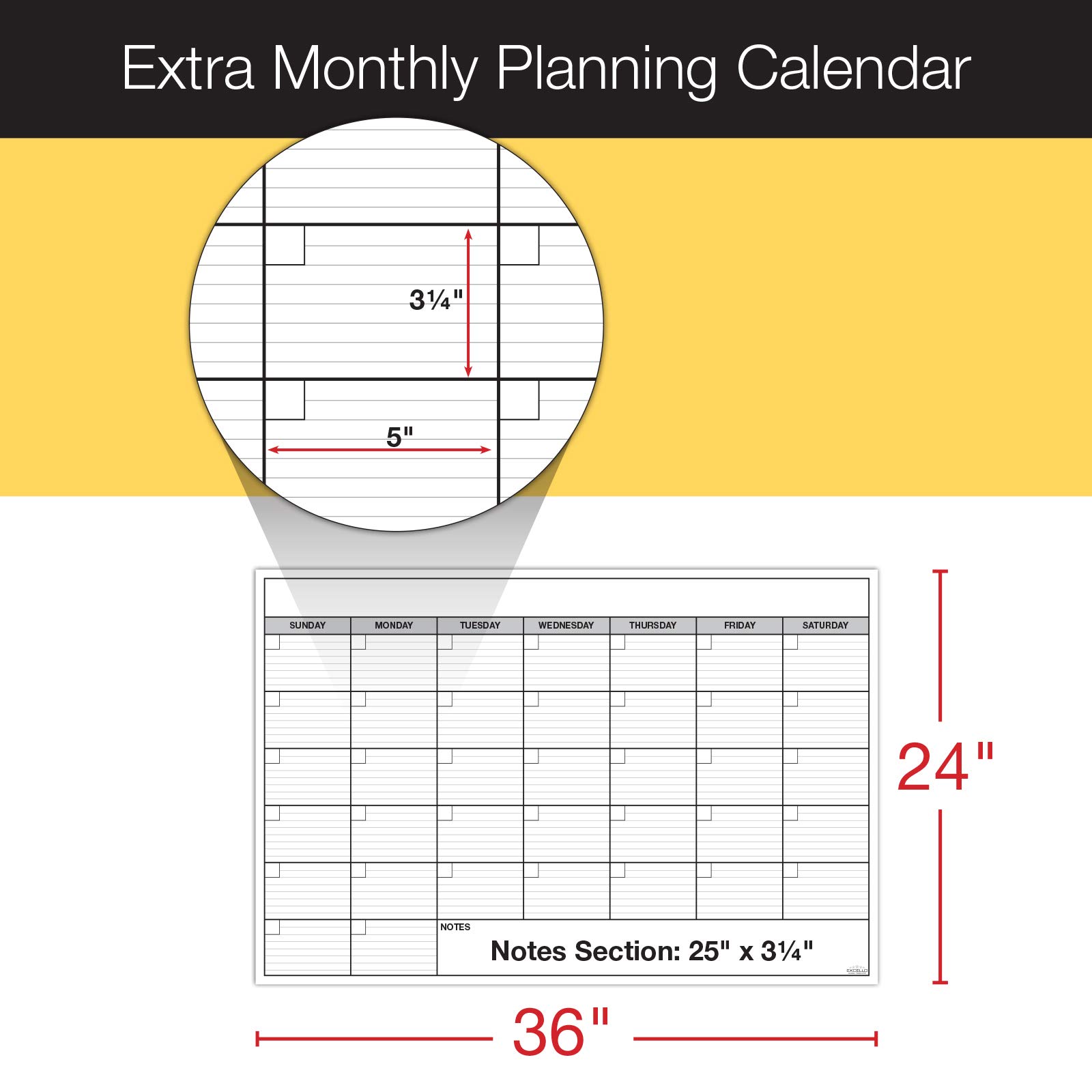 Riesiger trocken abwischbarer laminierter Kalender für die Wand, jährlich, monatlich, groß, löschbar, undatiert, Aufgaben-Organizer, Planer für Büro, Klassenzimmer, Zuhause, 40 x 60 cm und 24 x 36 cm,