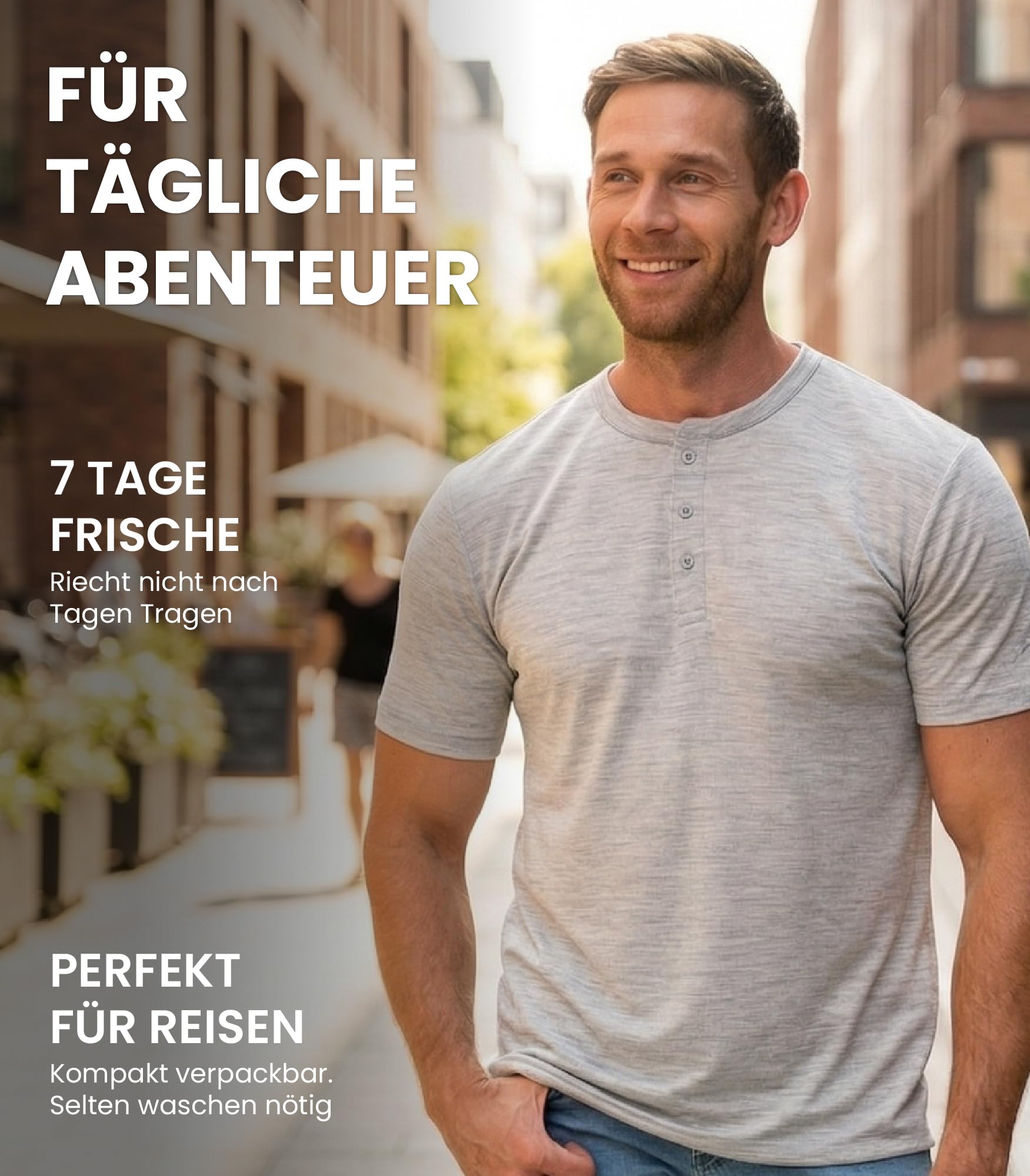 100% Merino Wolle Tshirt Herren - Merino Shirt Herren, Unterhemden Männer, Sports & Outdoor Gym Shirt