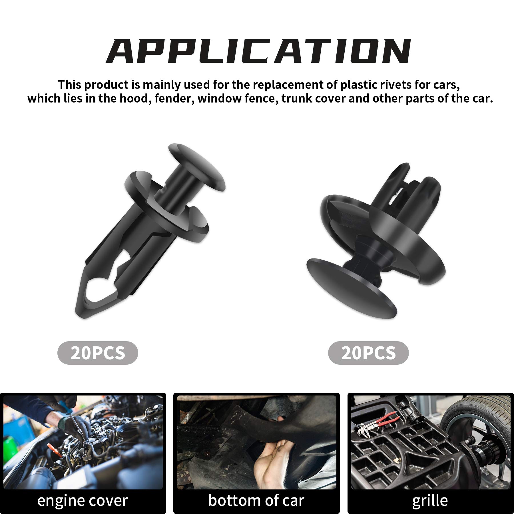 Vrasly Kit 425 Clip Di Fissaggio Auto + Attrezzo Rimozione - 19 Misure, Per Paraurti, Portiere, Pannelli, Per GM Ford Toyota Honda Chrysler - 5