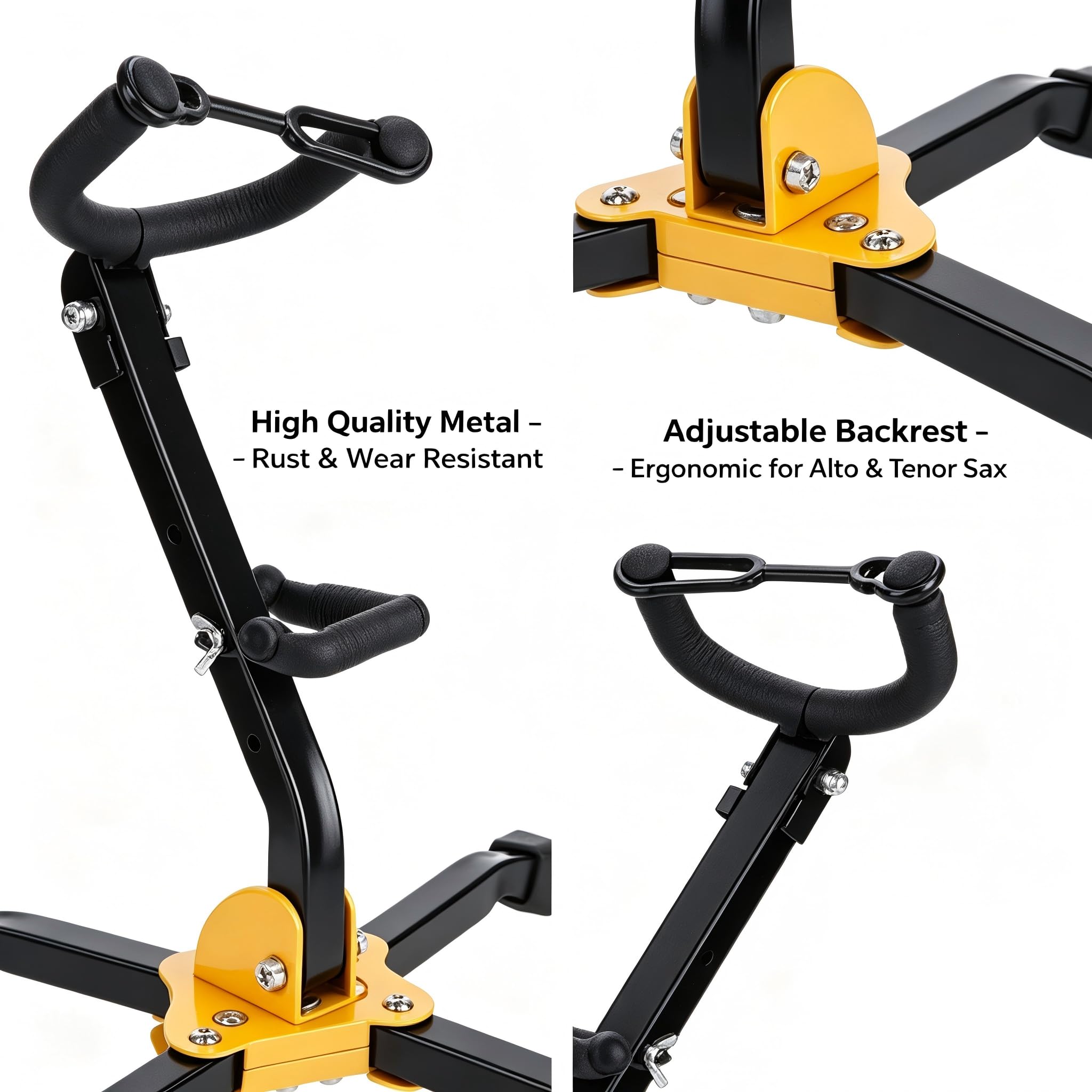 alto/tenore con supporto per flauto/clarinetto staccabile supporto portatile regolabile con piedini in gomma antiscivolo Base triangolare in met per sassofono contralto, sassofono tenore
