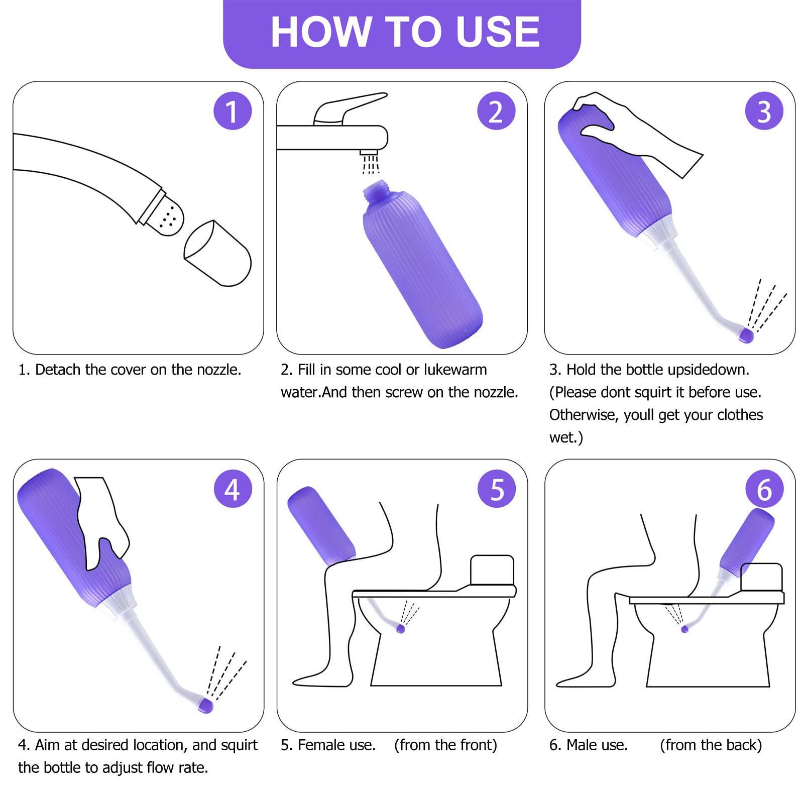 500ml Multipurpose Portable Bidet Sprayer Postpartum Peri Bottle for hygi-ene washing Soothing Postpa for Postpartum part Feminine Care — view 9